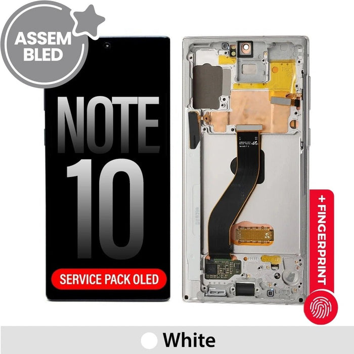 ASSEMBLED Samsung Galaxy Note 10 OLED Screen Replacement Digitizer with Frame N970F -Aura White Screen Replacement JPC MOBILE ACCESSORIES