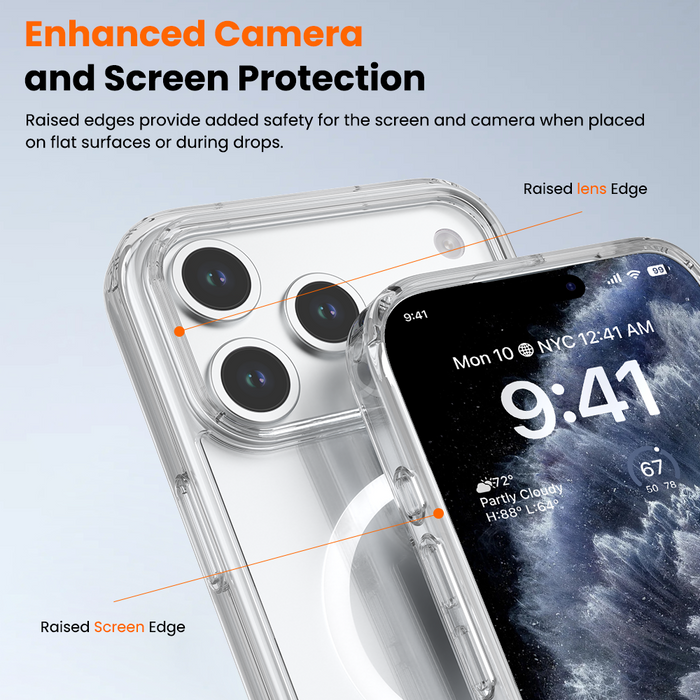 REDEFYNE Ice-transparent Anti-fall Case Cover With Magnetic Ring for iPhone 17 Pro Max / 18 Pro Max