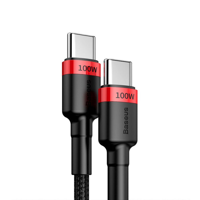 Close-up detail shot of Baseus Cafule aluminum USB-C connector showing premium metal construction