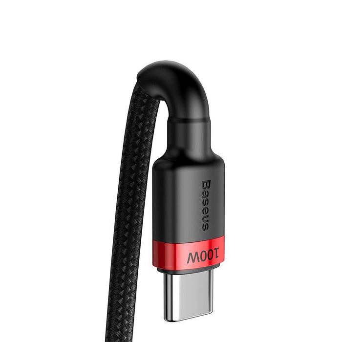 Baseus Cafule USB-C cable showing high-density nylon braided construction for maximum durability