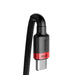 Baseus Cafule USB-C cable showing high-density nylon braided construction for maximum durability