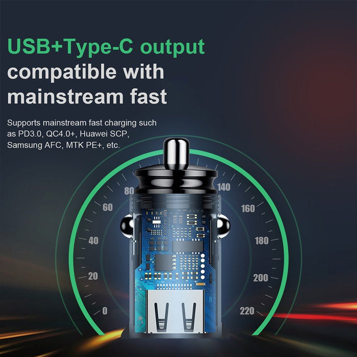 Baseus Circular Plastic A+C 30W PPS Car Charger USB - C PD QC 4.0 Dual Port Fast Charging Australia Charger JPC MOBILE ACCESSORIES