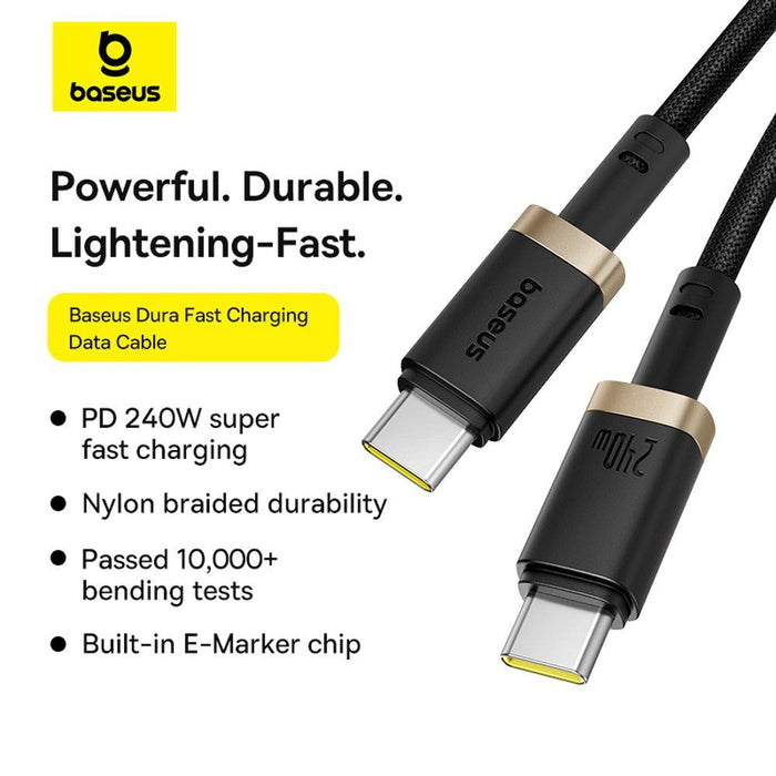 Baseus Dura 240W USB - C to USB - C Cable (1M) - Ultra Fast Charging Shopify JPC MOBILE ACCESSORIES