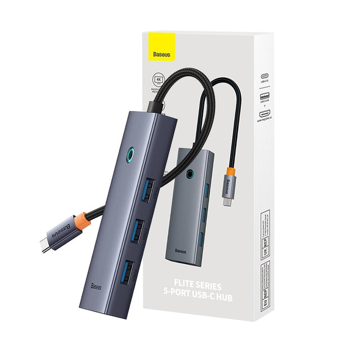 Baseus Flite 5-port USB-C hub in Space Grey