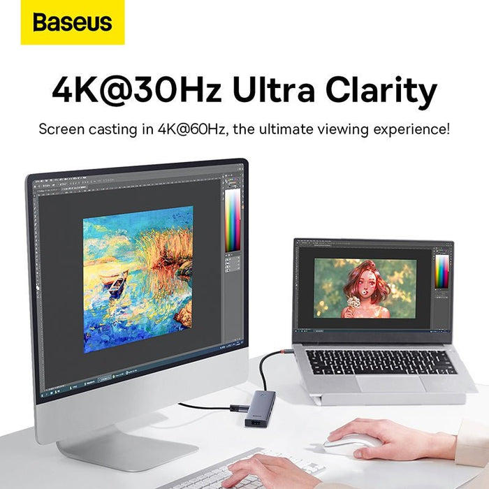 Compact Space Grey Baseus USB-C travel hub