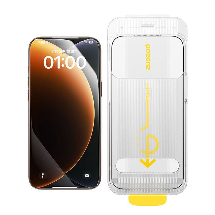 Baseus iPhone 17 Crystal Diamond Series HD Tempered Glass Dust - free Chamber II Full Coverage Protector JPC MOBILE ACCESSORIES