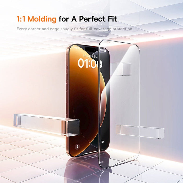 Baseus iPhone 17 Crystal Diamond Series HD Tempered Glass Dust - free Chamber II Full Coverage Protector JPC MOBILE ACCESSORIES