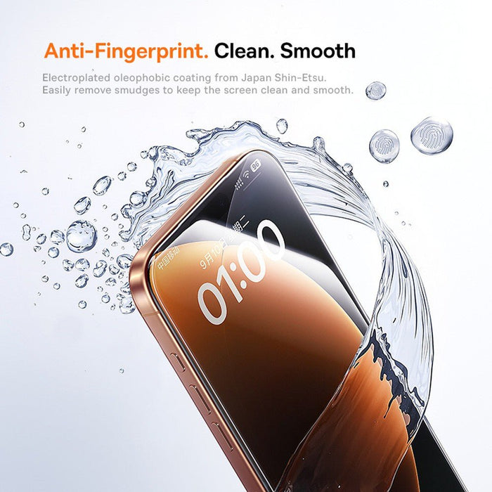 Baseus iPhone 17 Crystal Diamond Series HD Tempered Glass Dust - free Chamber II Full Coverage Protector JPC MOBILE ACCESSORIES