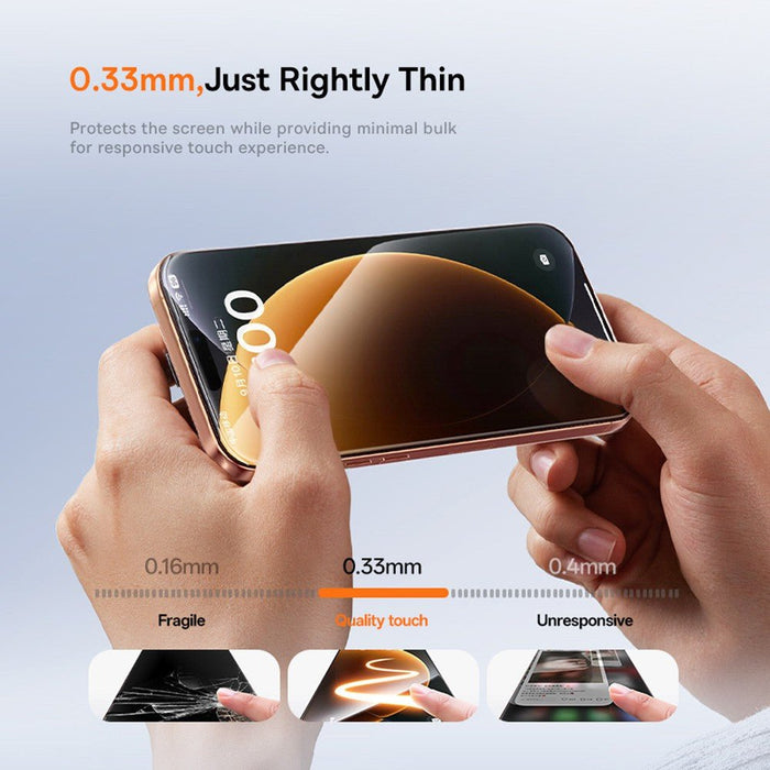 Baseus iPhone 17 Crystal Diamond Series HD Tempered Glass Dust - free Chamber II Full Coverage Protector JPC MOBILE ACCESSORIES