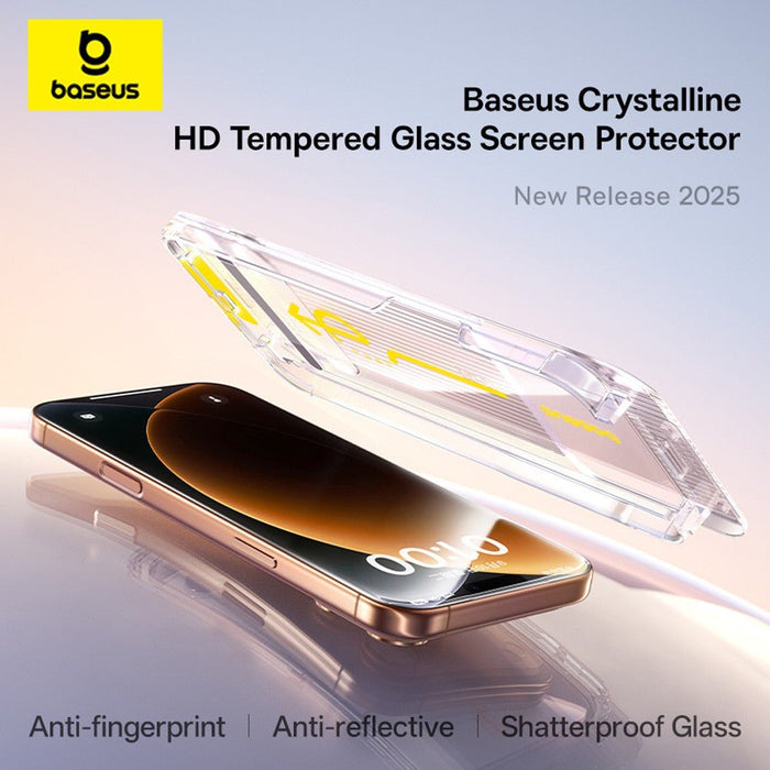 Baseus iPhone 17 Pro Crystal Diamond Series HD Tempered Glass Dust - free Chamber II Full Coverage Protector JPC MOBILE ACCESSORIES