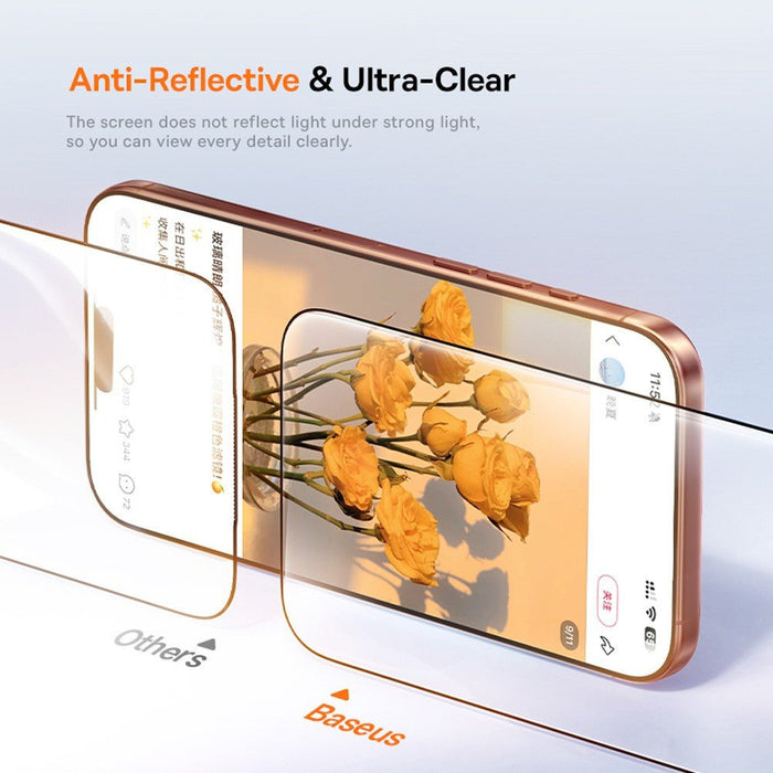 Baseus iPhone 17 Pro Max Crystal Diamond Series HD Tempered Glass Dust - free Chamber II Full Coverage Protector JPC MOBILE ACCESSORIES