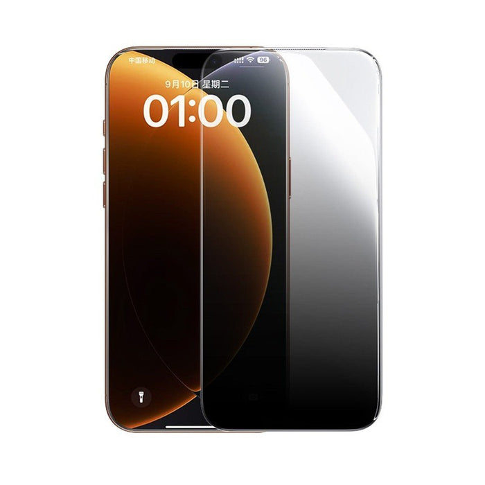 Baseus iPhone 17 Pro Max Crystal Diamond Series Privacy Tempered Glass Dust - free Chamber II Full Coverage Protector JPC MOBILE ACCESSORIES