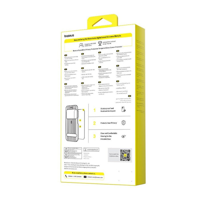 Baseus iPhone 17 Pro Max Crystal Diamond Series Privacy Tempered Glass Dust - free Chamber II Full Coverage Protector JPC MOBILE ACCESSORIES