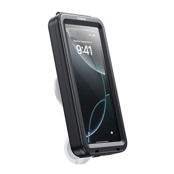 Baseus handlebar mount side view with secure attachment system for delivery bikes scooters Brisbane Queensland