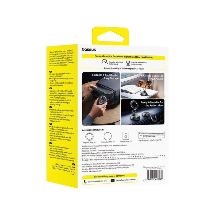 Baseus PrimeTrip VC2 Flex Magnetic Car Mount - Black Wireless Charger JPC MOBILE ACCESSORIES