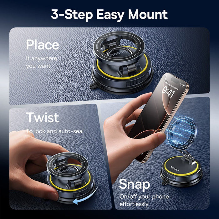 Baseus PrimeTrip VC2 Flex Magnetic Car Mount - Black Wireless Charger JPC MOBILE ACCESSORIES