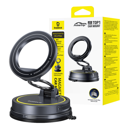 Baseus PrimeTrip VC2 Flex Magnetic Car Mount - Black Wireless Charger JPC MOBILE ACCESSORIES
