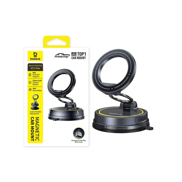 Baseus PrimeTrip VC2 Flex Magnetic Car Mount - Black Wireless Charger JPC MOBILE ACCESSORIES