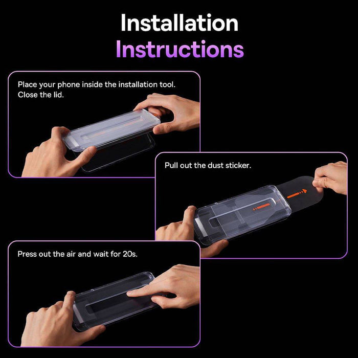 Baseus Sapphire Series Privacy Protection Tempered Glass Screen Protector with Dust Filter - iPhone 13/13 Pro/14 | 28° Anti - Peep Angle - JPC MOBILE ACCESSORIES