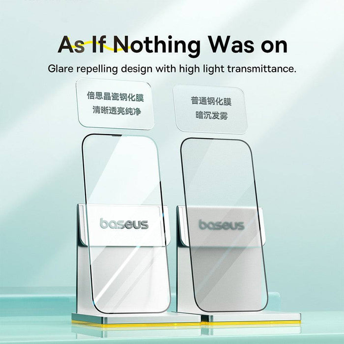 Baseus Sapphire 9H Tempered Glass iPhone 15 Pro Action Button Dynamic Island 0.3mm Dust Filter Full Coverage Protector JPC