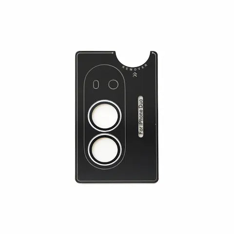 Kinglas black metal-ring tempered-glass camera lens protector for iPhone Duo