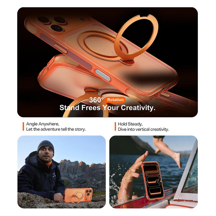 iPhone 18 Pro / 17 Pro REDEFYNE Air Bumper Drop Protection Shockproof Soft Touch Rotating Stand Case Cover