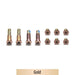 Bottom Case Screws for MacBook Air 13'' A1932 / A2179 / A2337 showing 10pcs set of gold screws.