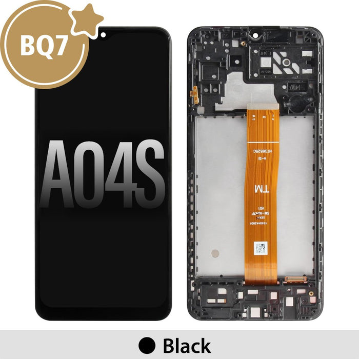 BQ7 LCD Screen Digitizer Replacement with Frame for Samsung Galaxy A04s A047F-Black (As the same as service pack, but not from official Samsung)