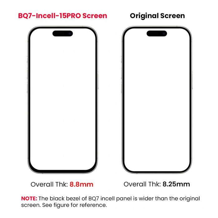 BQ7 Diagnosable Incell LCD Assembly for iPhone 15 Pro Max Screen Replacement (Configuration Ready,Compatible for IC chip transfer) Screen Replacement JPC MOBILE ACCESSORIES