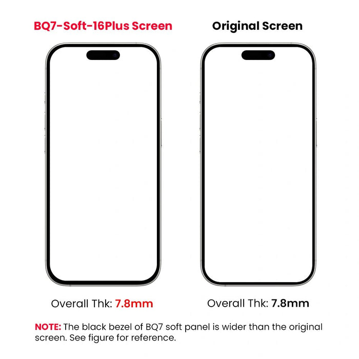 BQ7 Diagnosable Soft OLED Assembly for iPhone 16 Plus Screen Replacement (Configuration Ready) Screen Replacement JPC MOBILE ACCESSORIES