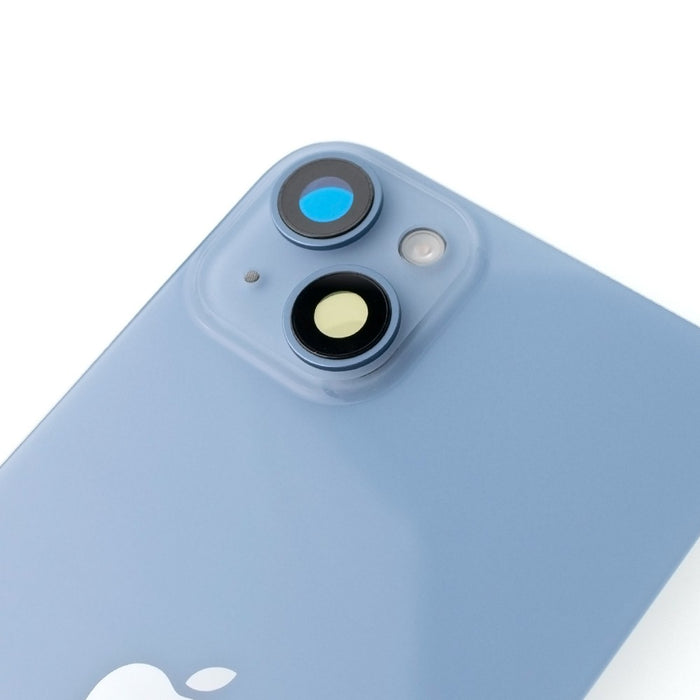 Rear Cover Glass with Back Panel Frame for iPhone 14 Plus - Blue