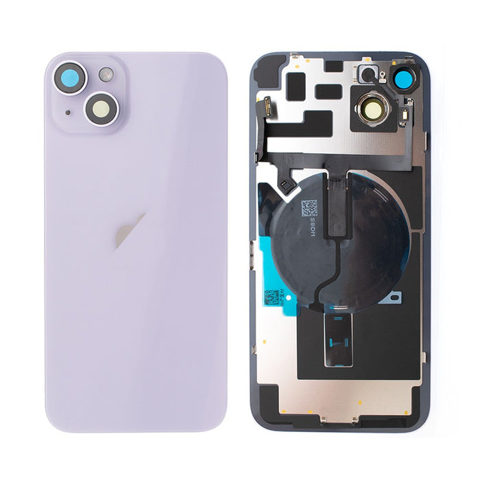 Rear Cover Glass with Back Panel Frame for iPhone 14 Plus - Purple