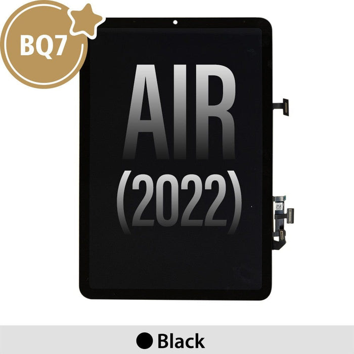 BQ7 LCD screen replacement for iPad Air 2022 2020 showing professional Retina display with capacitive multi-touch technology and anti-reflective coating