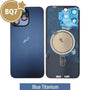 BQ7 Rear Cover Glass with Camera Lens Glass and Magsafe Magnet for iPhone 15 Pro Max-Blue Titanium Rear Glass Cover JPC MOBILE ACCESSORIES