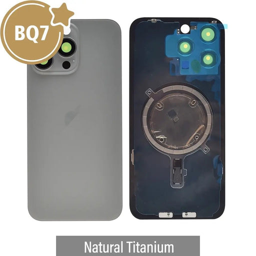 BQ7 Rear Cover Glass with Camera Lens Glass and Magsafe Magnet for iPhone 15 Pro Max-Natural Titanium Rear Glass Cover JPC MOBILE ACCESSORIES
