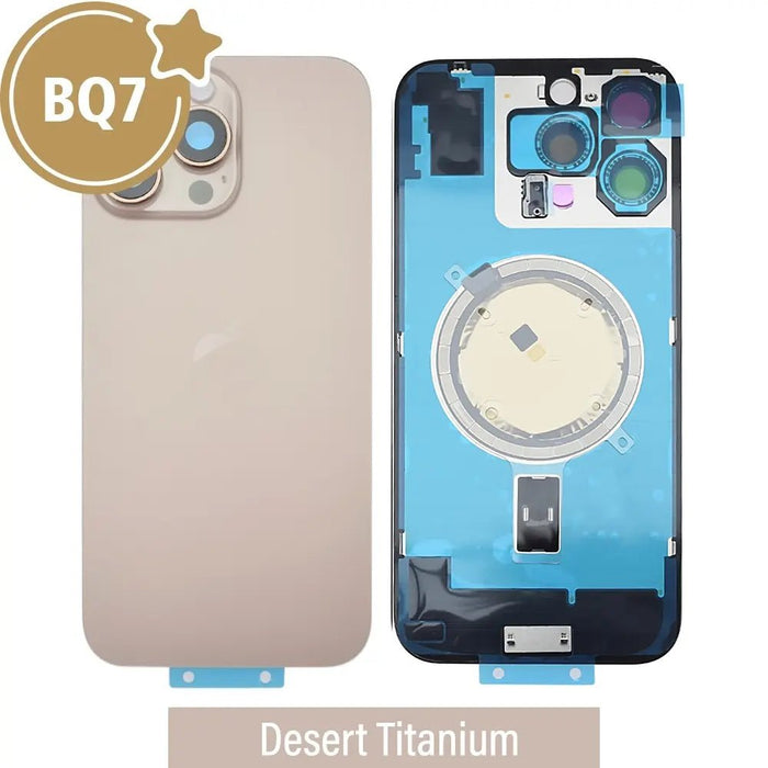 BQ7 Rear Cover Glass with Camera Lens Glass and Magsafe Magnet for iPhone 16 Pro Max-Desert Titanium Rear Glass Cover JPC MOBILE ACCESSORIES