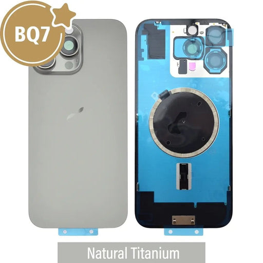 BQ7 Rear Cover Glass with Camera Lens Glass and Magsafe Magnet for iPhone 16 Pro Max-Natural Titanium Rear Glass Cover JPC MOBILE ACCESSORIES