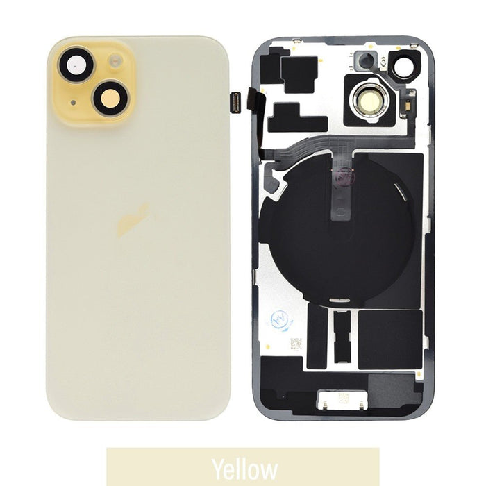 BQ7 Rear Glass with Camera Lens & Wireless Charging for iPhone 15 - Yellow Rear Glass Cover JPC MOBILE ACCESSORIES