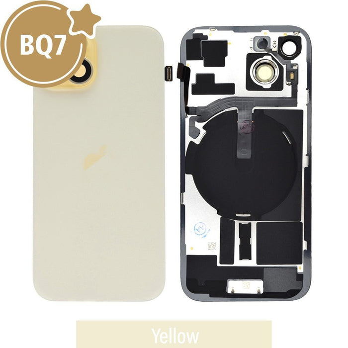 BQ7 Rear Glass with Camera Lens & Wireless Charging for iPhone 15 - Yellow Rear Glass Cover JPC MOBILE ACCESSORIES