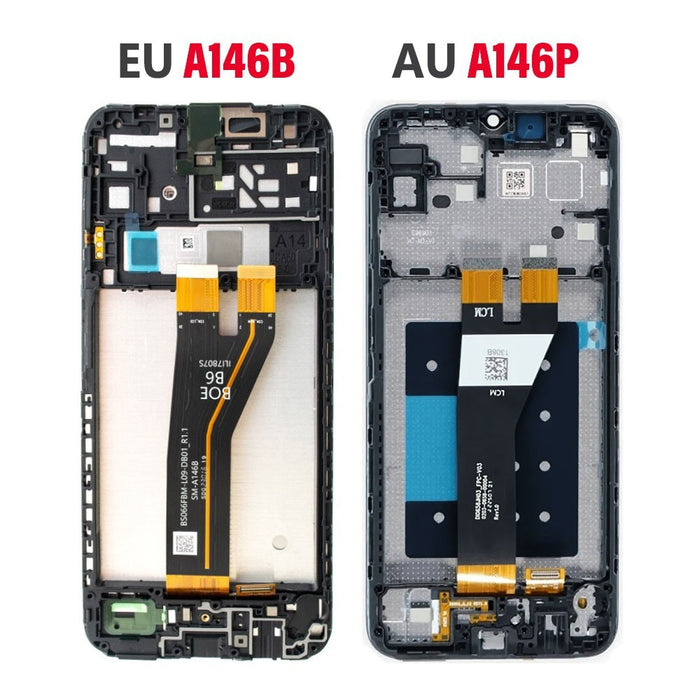 BQ7 Samsung Galaxy A14 5G A146P LCD Screen Replacement Digitizer with Frame-Black (AU Version) (As the same as service pack, but not from official Samsung)