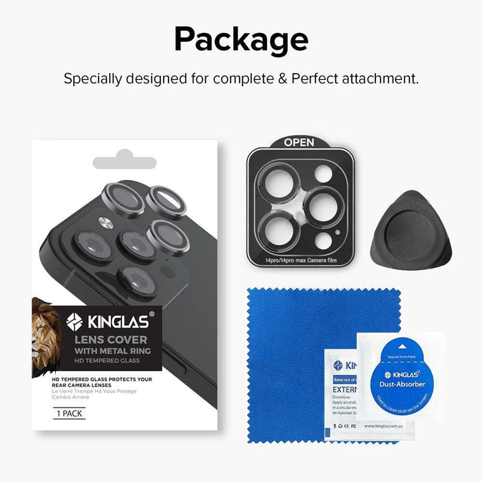 Protect your iPhone 14 Pro camera lens with a precise-fit glass protector.