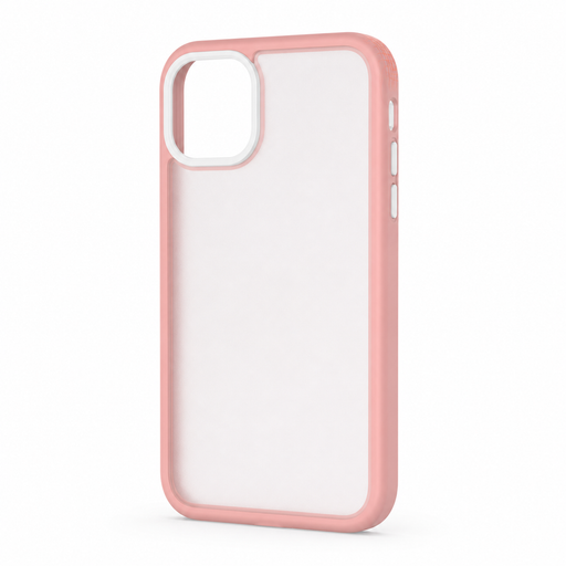 Pink Candy Color shockproof hybrid bumper case for iPhone 11 on white background
