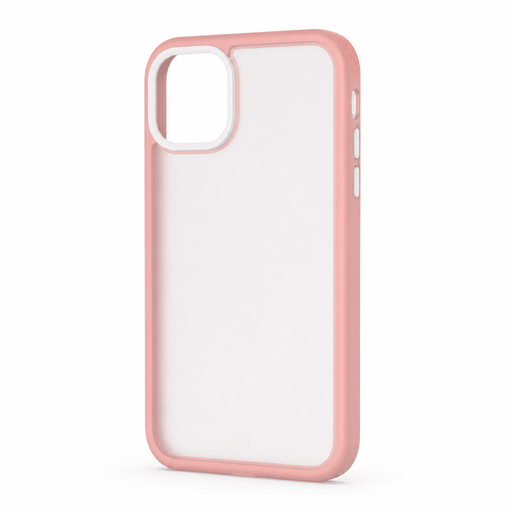 Pink Candy Color shockproof hybrid bumper case for iPhone 11 on white background