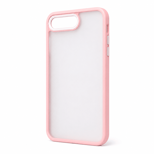 Pink Candy Color shockproof hybrid bumper case for iPhone 7 Plus and iPhone 8 Plus on white background