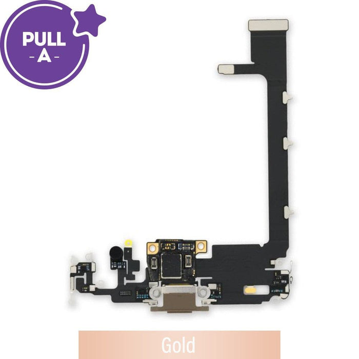 Charging Port with PCB for iPhone 11 Pro Max – Gold (PULL-A) replacement part.