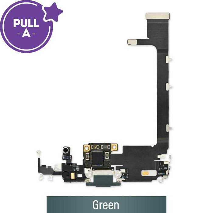 Charging Port with PCB for iPhone 11 Pro Max – Green (PULL-A) replacement part.