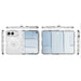Exploded view of the clear hinge-protective case panels for iPhone Duo