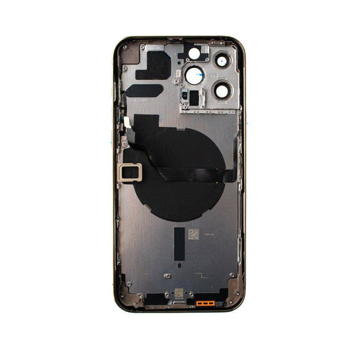 Complete Gold rear housing for iPhone 13 Pro Max including MagSafe wireless charging coil and side buttons