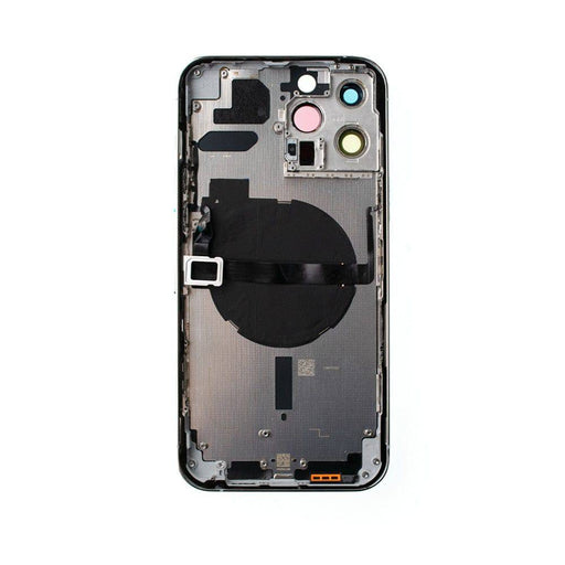 Complete white rear housing for iPhone 13 Pro Max including MagSafe wireless charging coil and side buttons