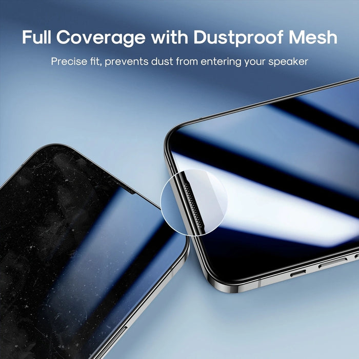 iPhone 13 / 13 Pro / 14 / 16E / 17E Kinglas 2 Packs 2.5D Full Coverage Silk Printing Black Edge Tempered Glass Screen Protector